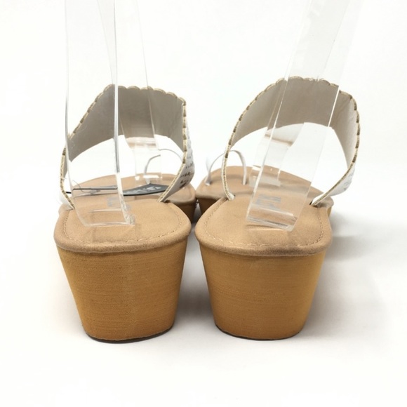 NWT Apt. 9 white embellished wedge slip on sandals - Picture 5 of 6